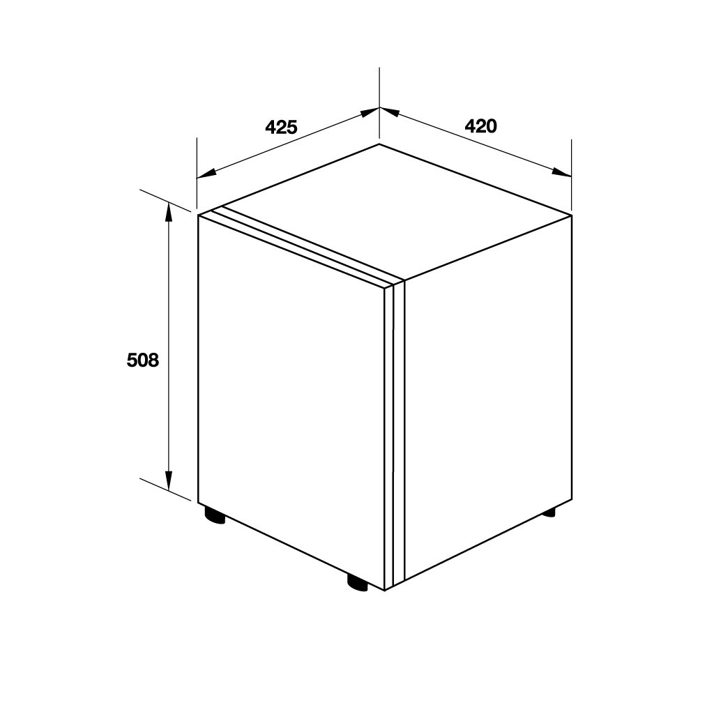 Kích thước tủ lanh HF m42s