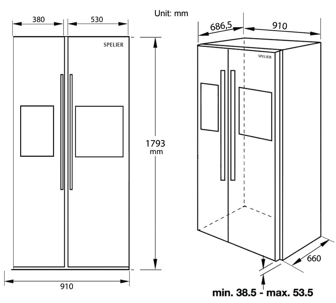 Tủ lạnh side by side Spelier SPO 570 IT