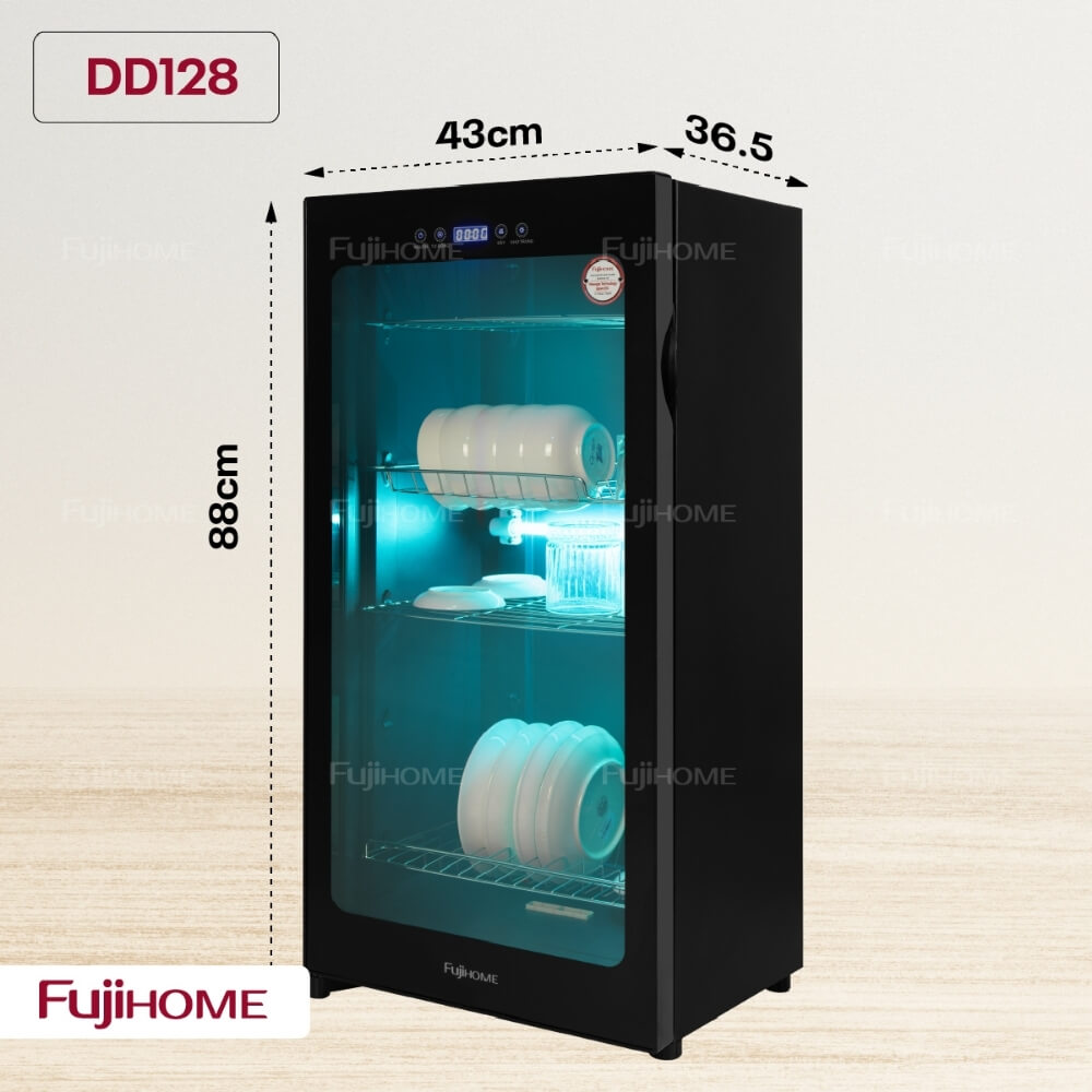 Tủ sấy chén bát tiệt trùng Fujihome DD128 khử trùng đa năng bằng tia UV và Ozone