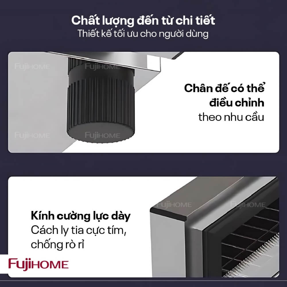 Tủ sấy chén bát tiệt trùng Fujihome DD128 khử trùng đa năng bằng tia UV và Ozone