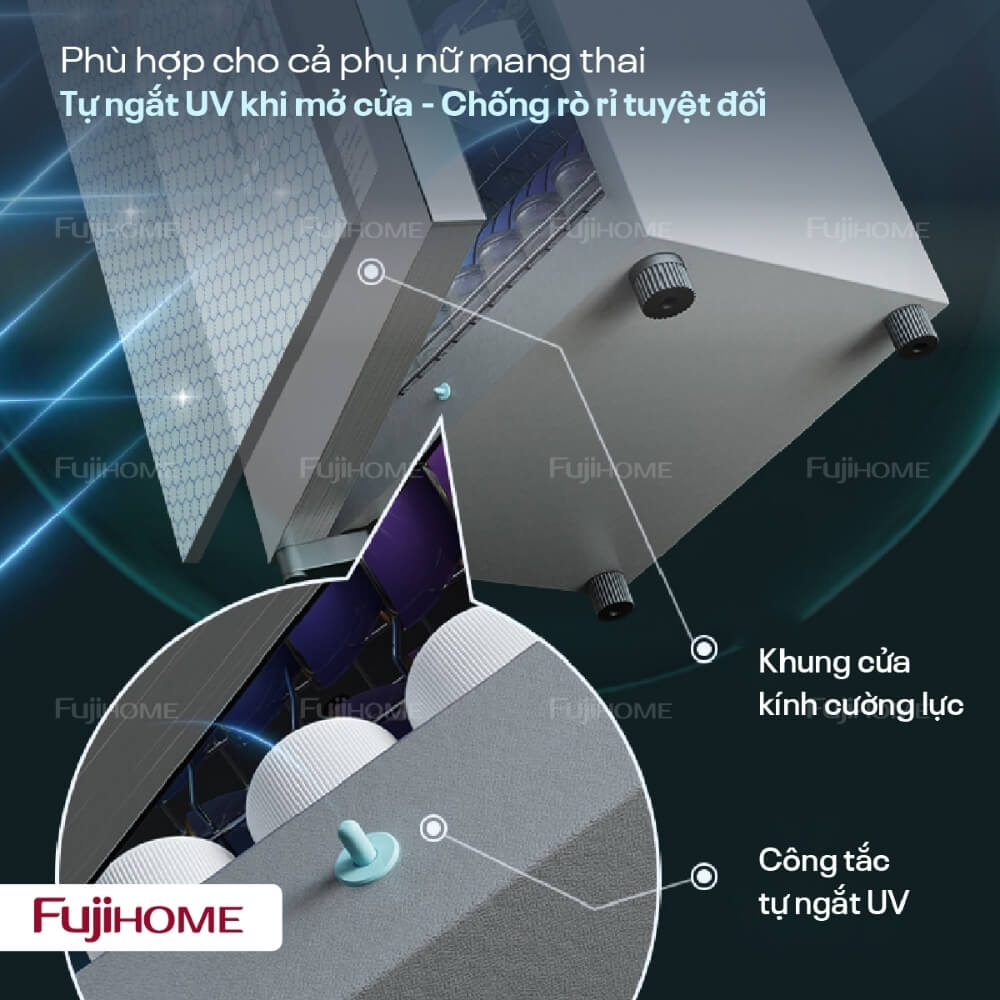 Tủ sấy chén bát tiệt trùng Fujihome DD128 khử trùng đa năng bằng tia UV và Ozone