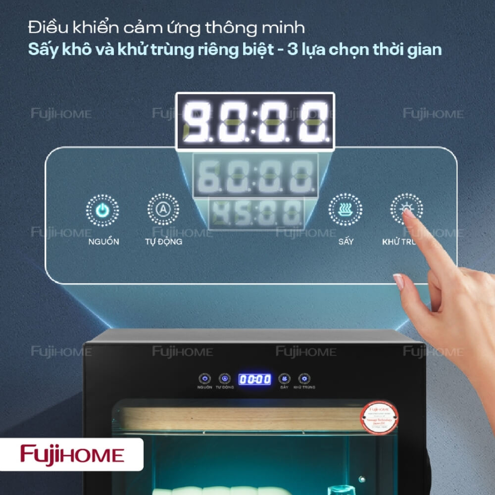 Tủ sấy chén bát tiệt trùng Fujihome DD128 khử trùng đa năng bằng tia UV và Ozone