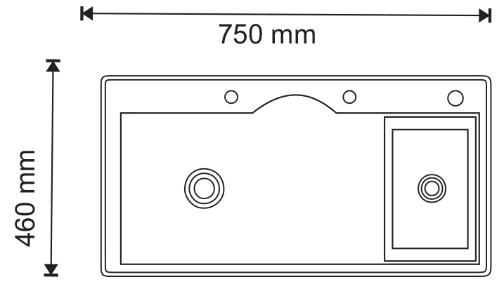 Chậu rửa chén 1 hộc 7546ĐN - Nano đen