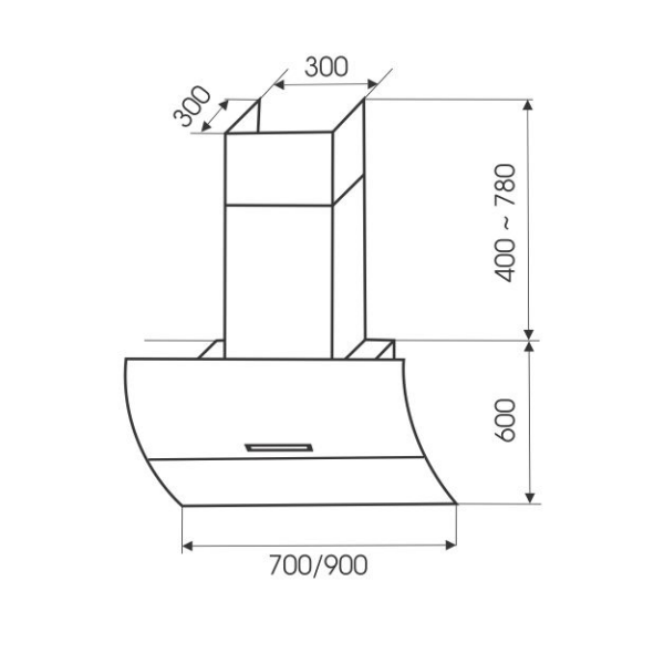 Máy hút khói, hút mùi kính vát Faster FS 90CG NEW BLACK