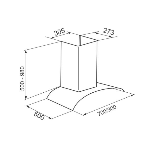 Máy hút khói, hút mùi kính cong Faster FSN 3388CH1 - 90