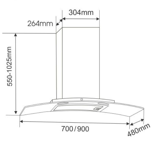 Máy hút khói, hút mùi kính cong Faster FS 3588SS 90