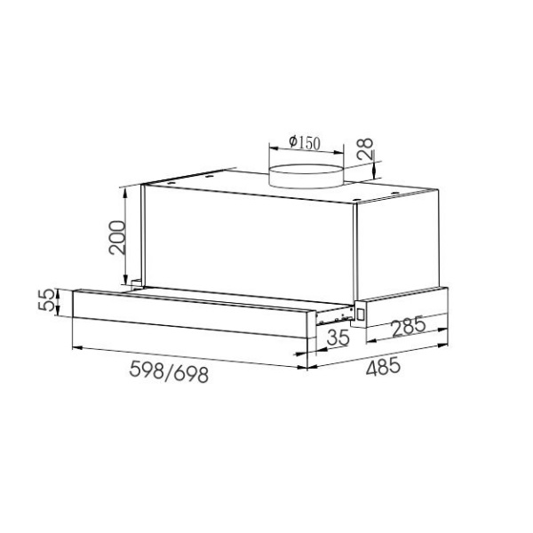 Máy hút khói, hút mùi âm tủ Faster SYP 7222B
