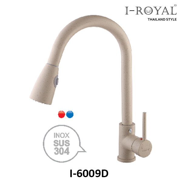 Vòi rửa nóng lạnh dây rút vân đá I-Royal I-6009D