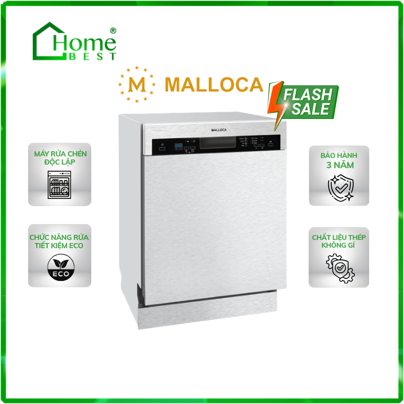 Máy rửa chén bát âm tủ Malloca WQP12-J7309K E5