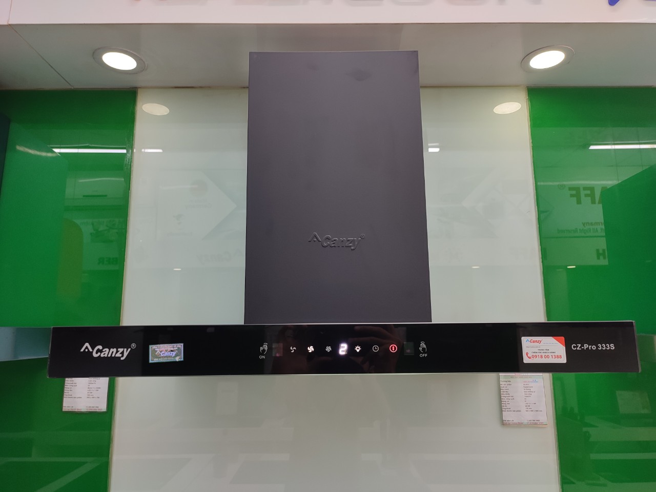 Máy hút khói, hút mùi kính ngang Canzy CZ - Pro 333SG ( điều khiển cảm ứng vẫy tay)