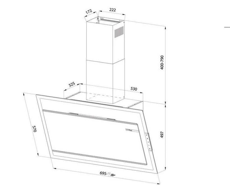 Máy hút khói, hút mùi kính vát Eurosun EH - 70CN78B