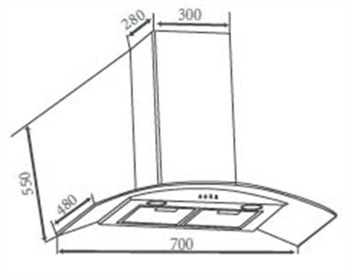 Máy hút khói, khử mùi kính cong Canzy CZ 7788 (điều khiển cảm biến vẫy tay)
