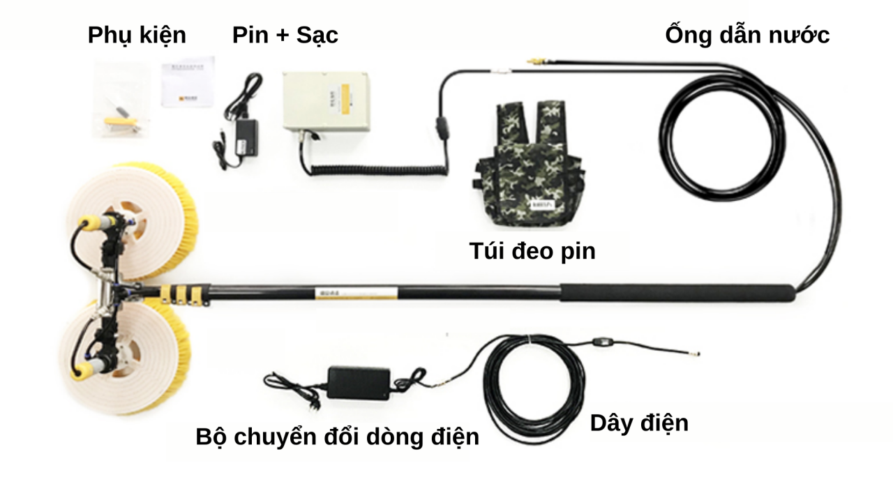 Hướng dẫn sử dụng chổi lau Pin mặt trời