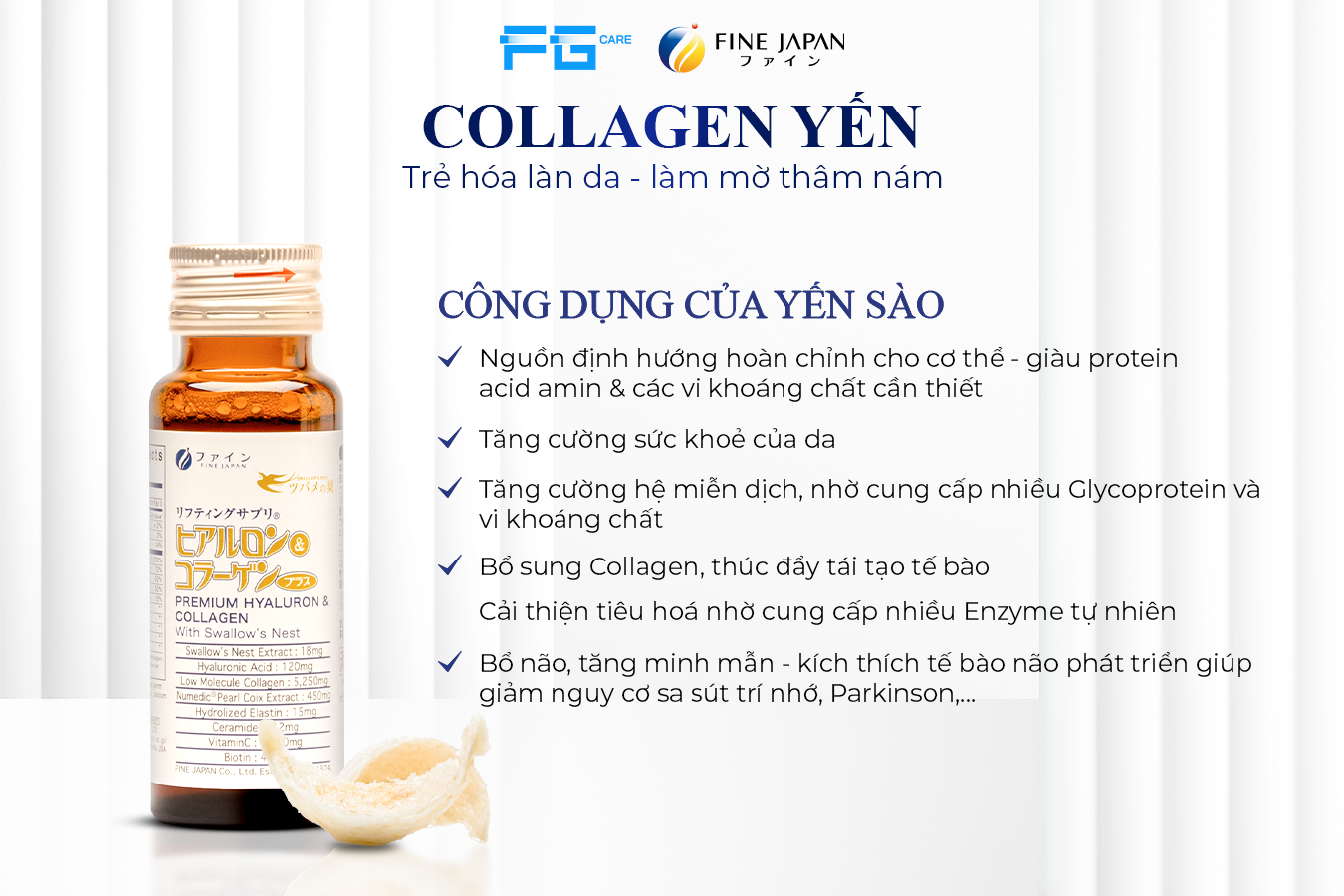 Công dụng của collagen yến Fine Japan