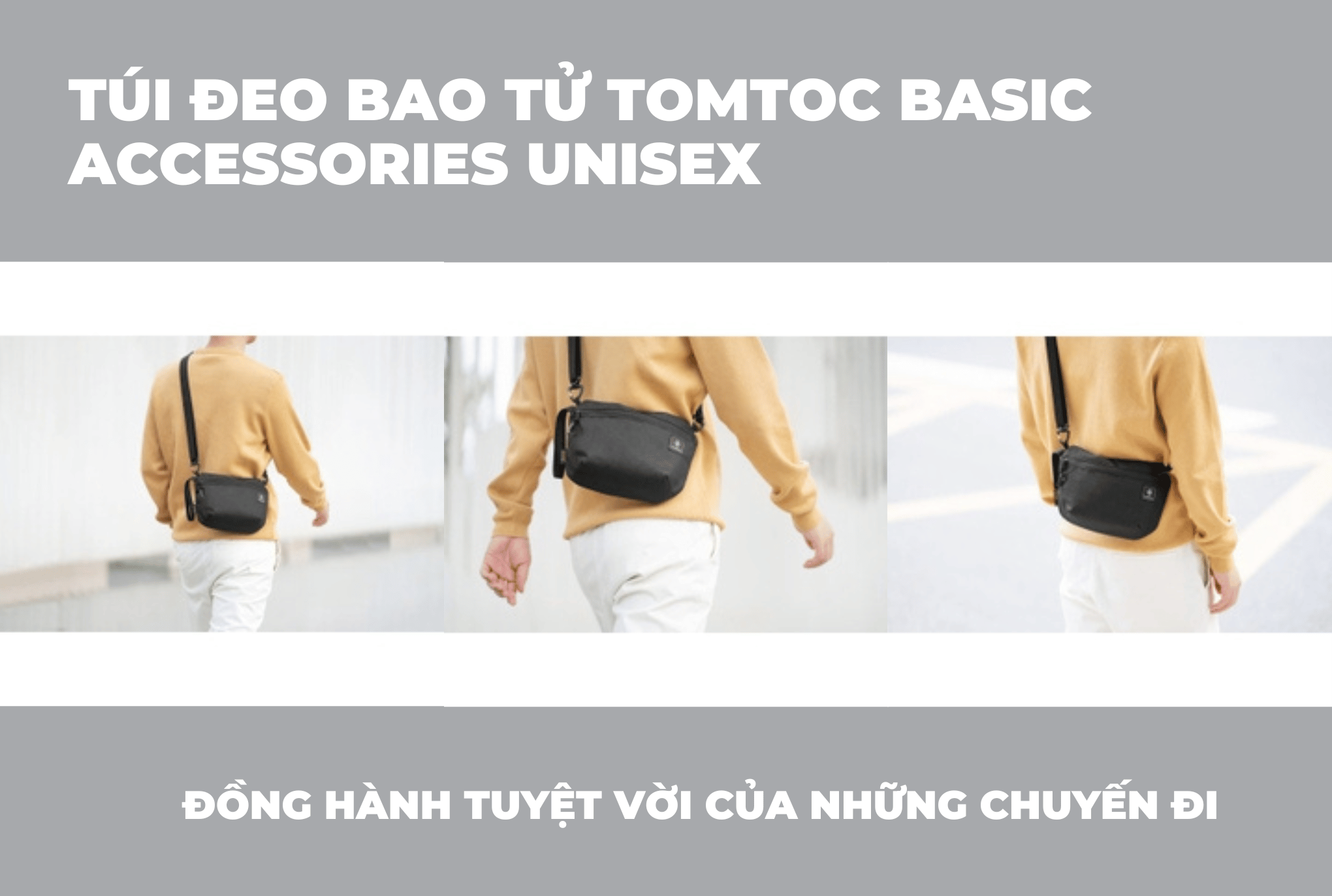 Túi đeo bao tử Tomtoc Basic Accessories Unisex - Đồng hành tuyệt vời của những chuyến đi