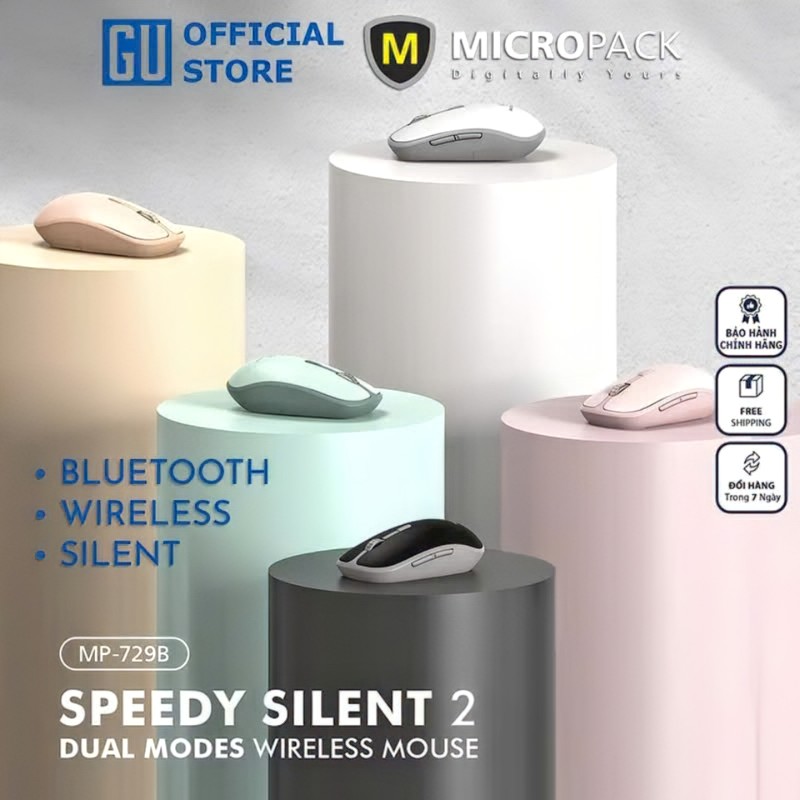 Chuột Không Dây Bluetooth MicroPack SPEEDY SILENT 2 MP-729B - Chú chuột không ồn ào