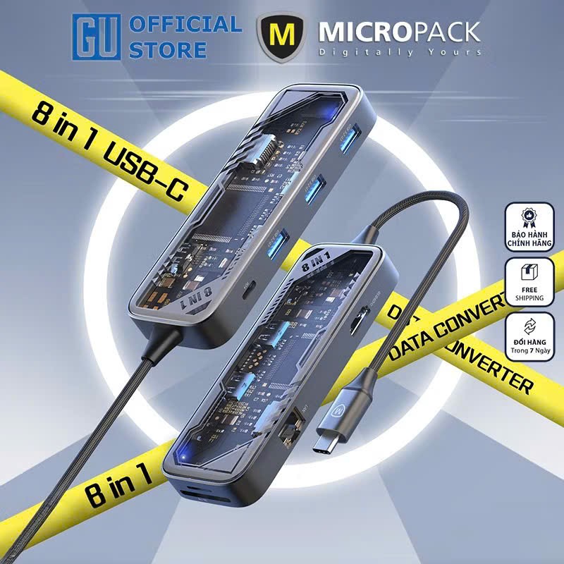 Hub Chuyển Đổi MicroPack EXPAND MDC-N8T 8 Trong 1 Kết Nối Type-C