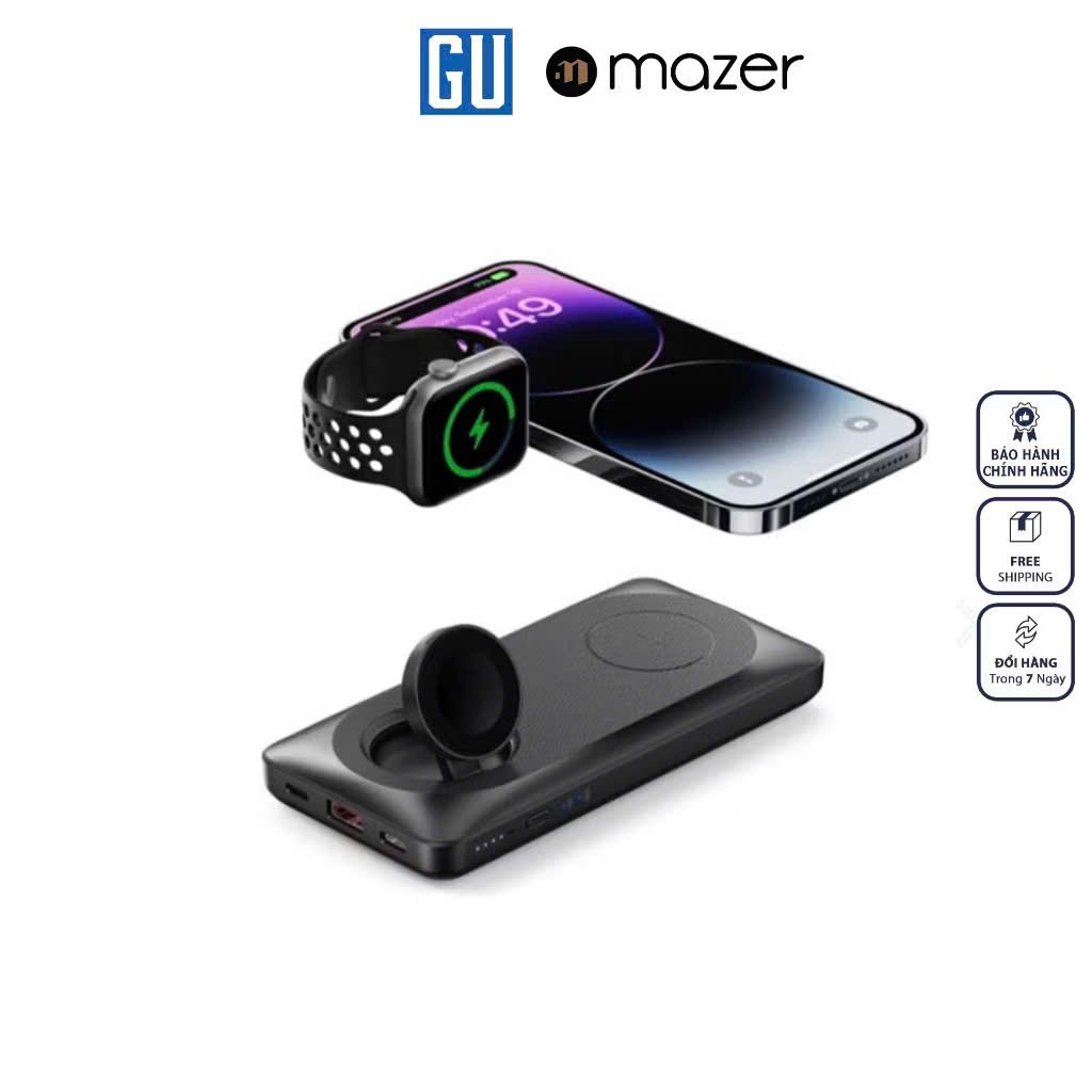 Pin Dự Phòng Mazer MagAir14 DUO – Sạc Không Dây Đỉnh Cao Cho iPhone & Apple Watch