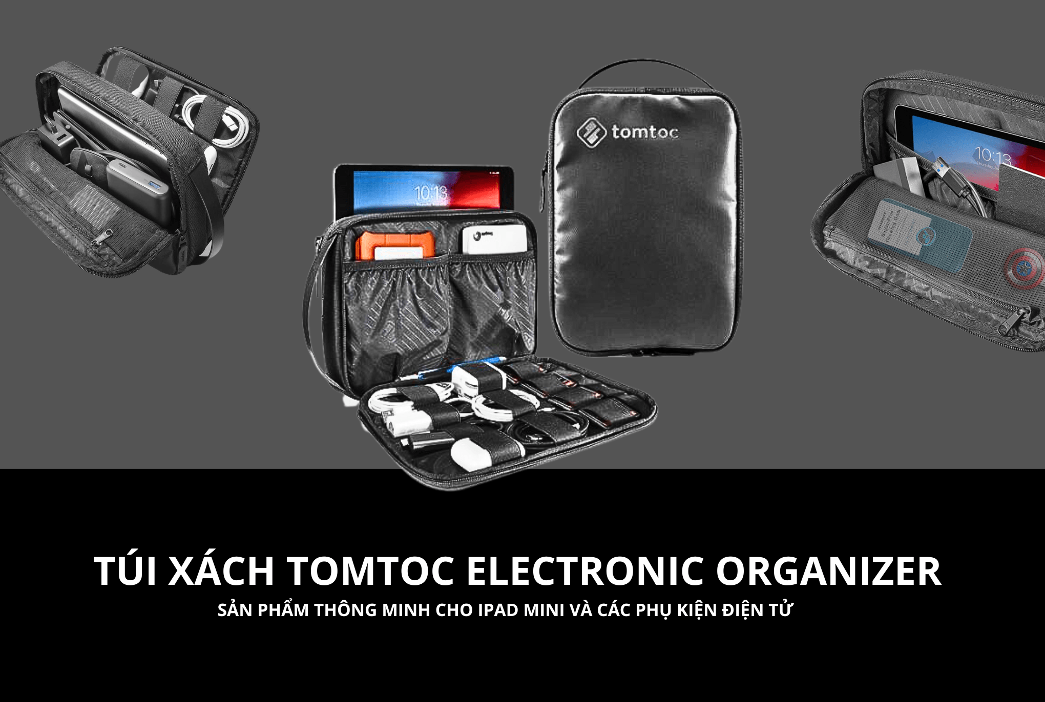 Túi xách TOMTOC Electronic Organizer sản phẩm thông minh cho iPad Mini và các phụ kiện điện tử