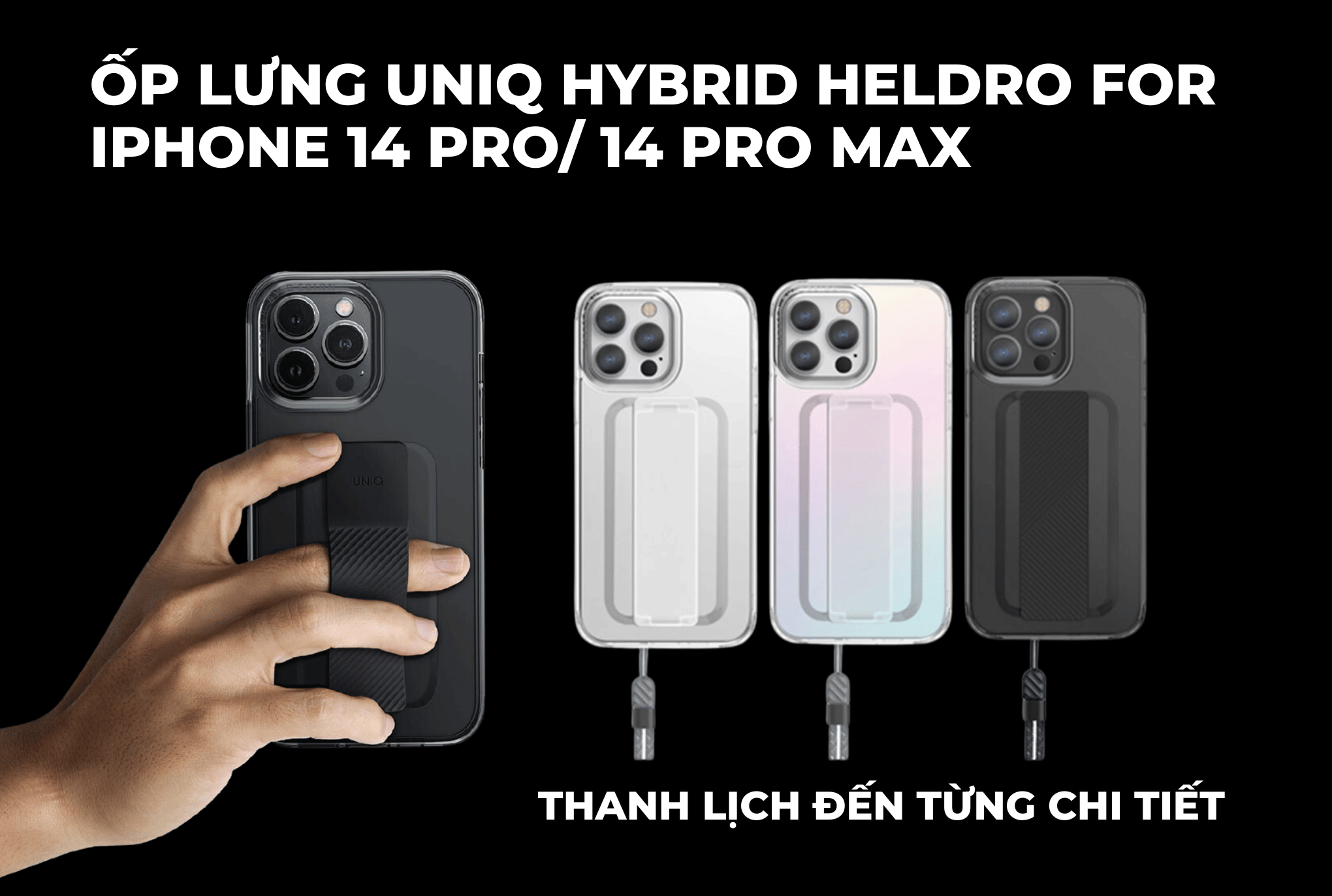 Ốp lưng UNIQ Hybrid Heldro For iPhone 14 Pro/ 14 Pro Max - Thanh lịch đến từng chi tiết