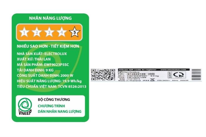 Máy giặt Electrolux UltimateCare 500 Inverter 9 kg EWF9023P5SC