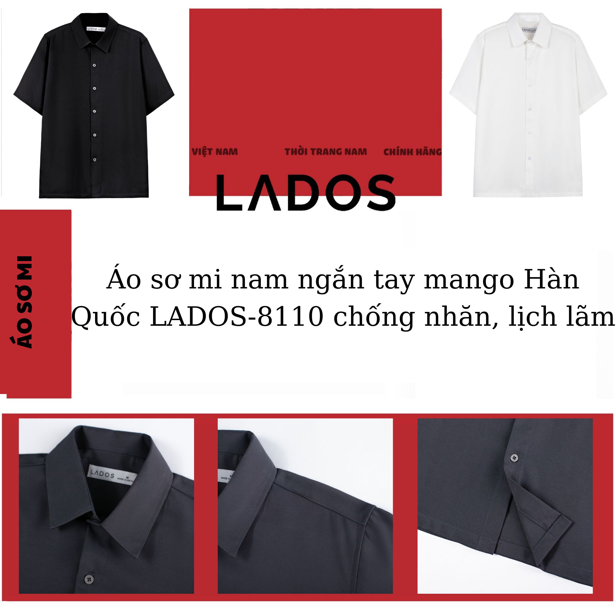Áo sơ mi ngắn tay CAO CẤP LADOS - LD8110 1 d4131450 cc70 4b58 85f8 8ccb0cc80edb