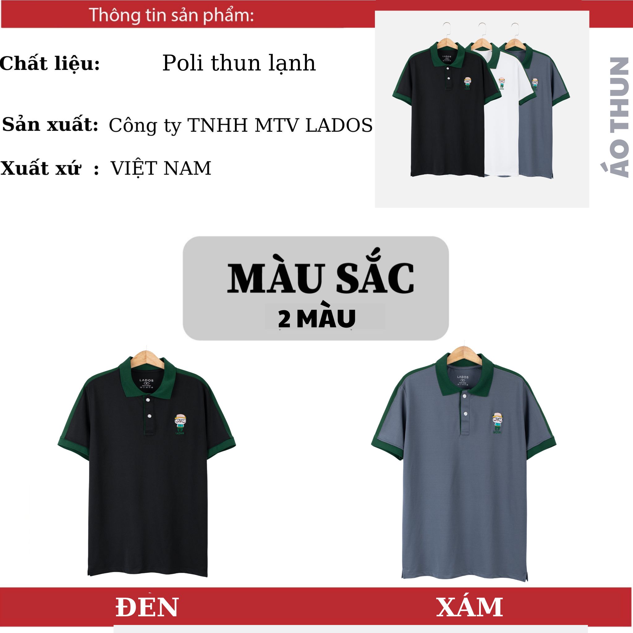 Áo thun polo nam thêu gấu LADOS - LD9130 2 e6728bc2 5d3b 4728 acd3 b91d15354b5b