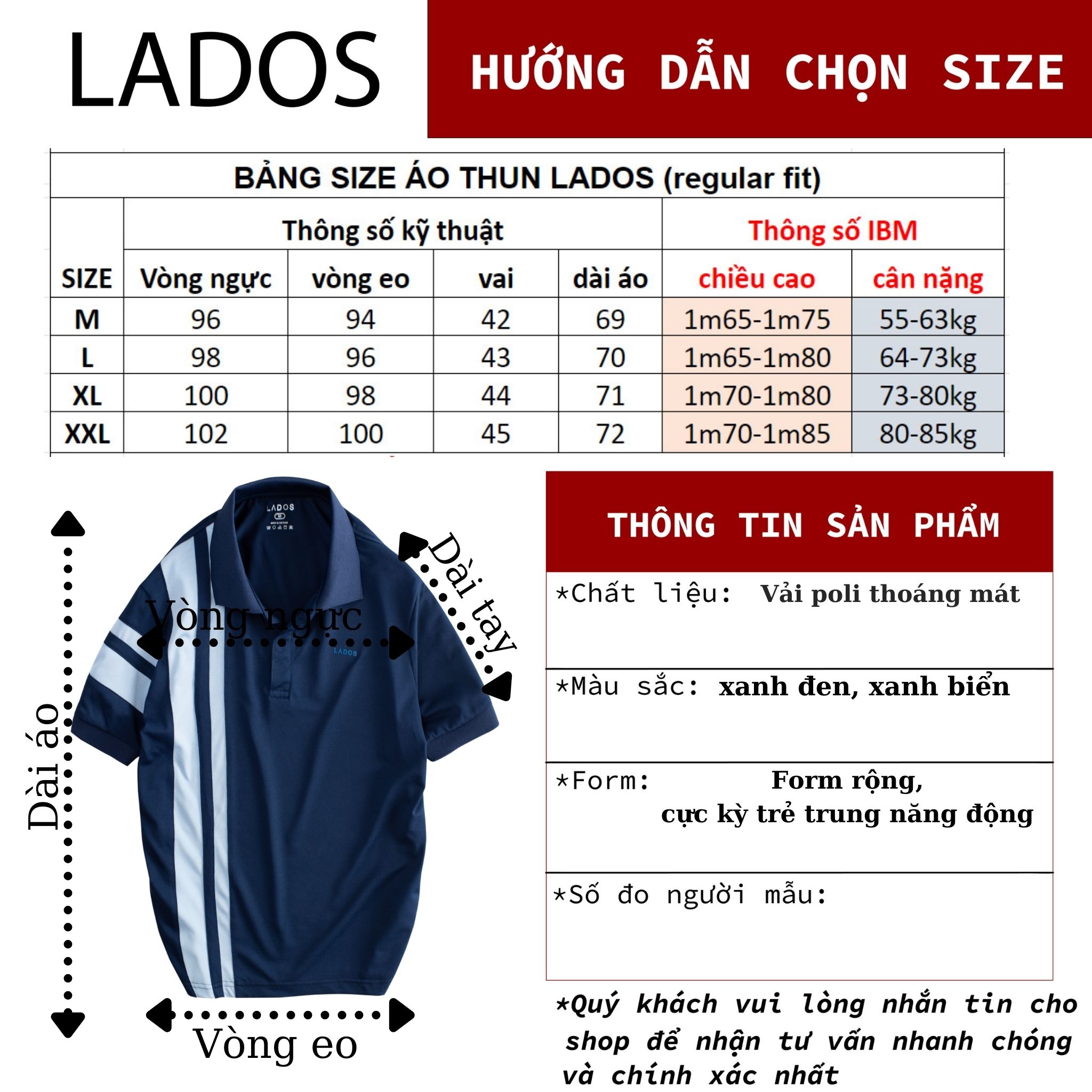 ÁO THUN POLO  SỌC DỌC LADOS - 9050