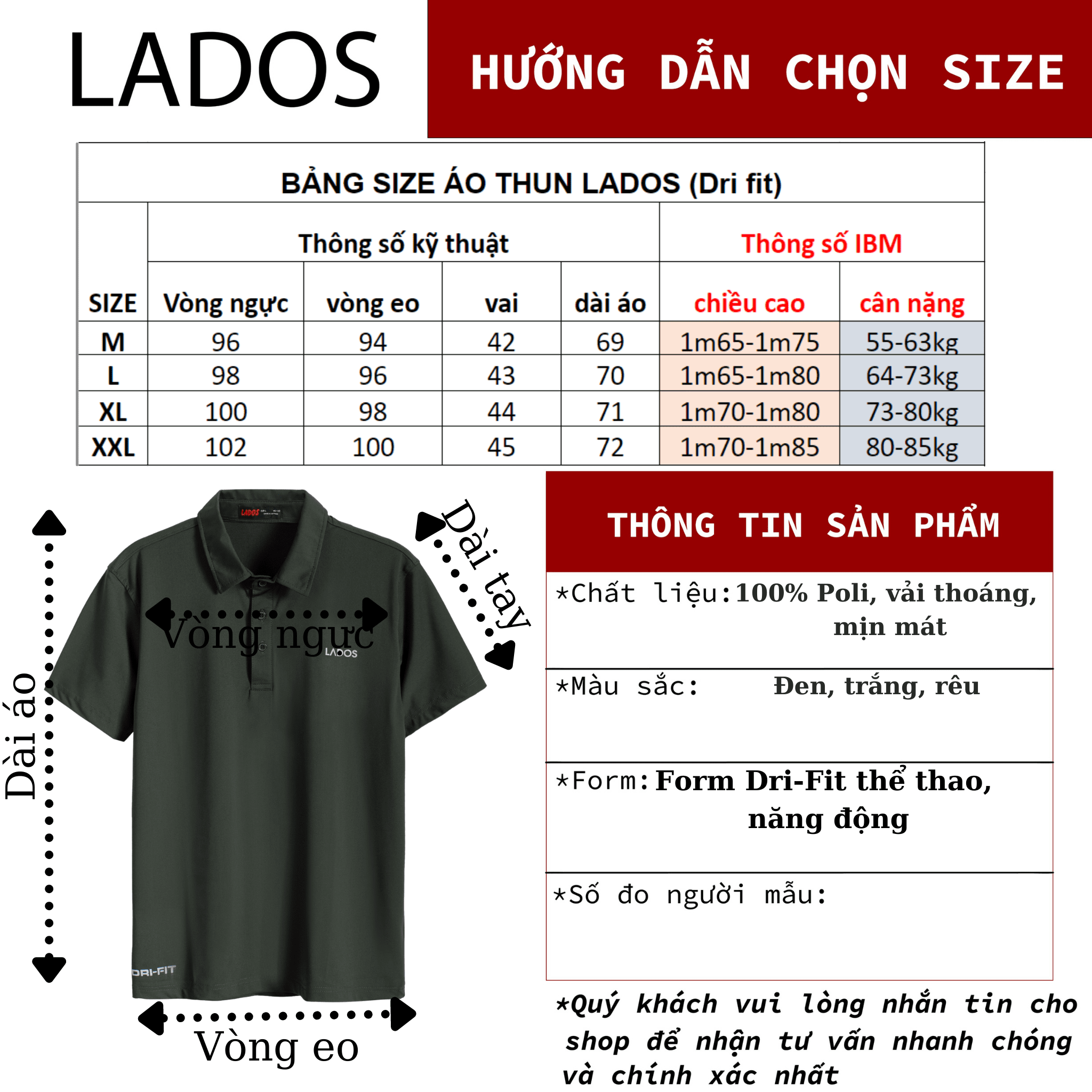 Áo thun polo thể thao LADOS - 9080