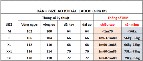 Hướng dẫn chọn size áo khoá