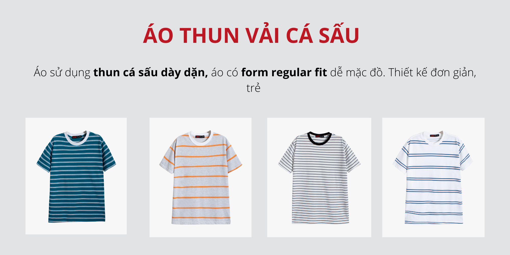 Áo thun sọc cổ tròn trơn LADOS - 9090