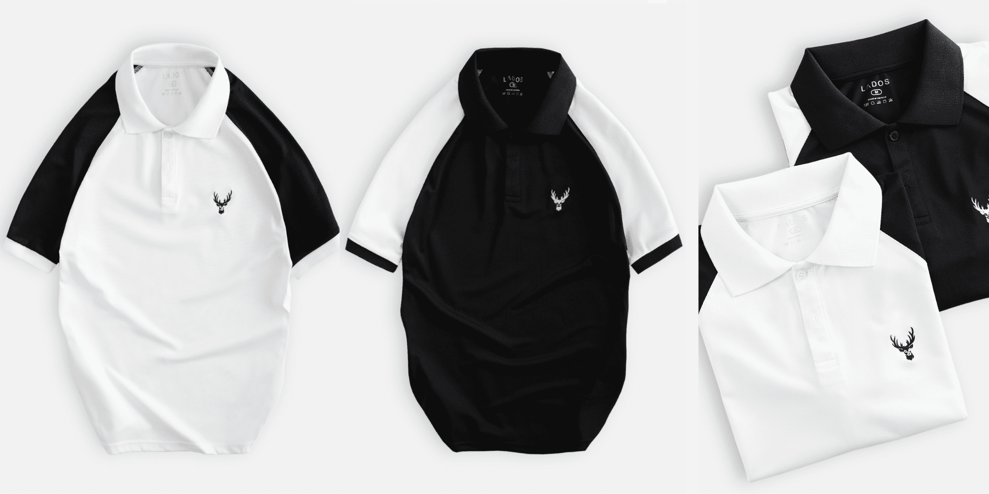 Áo thun polo nam thêu đầu hươu LADOS - 9089