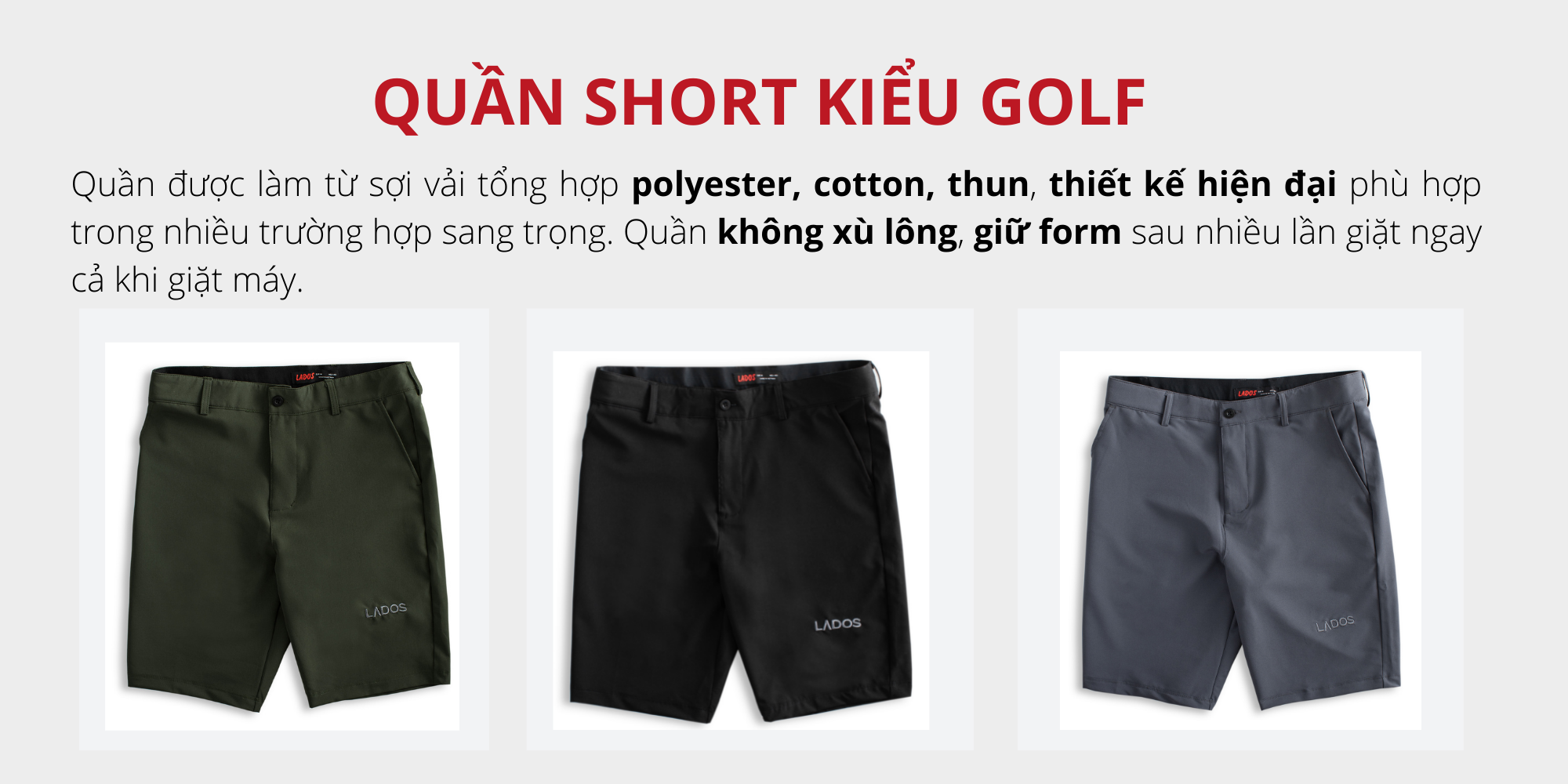 Quần short kiểu Golf thêu chữ LADOS - 4072