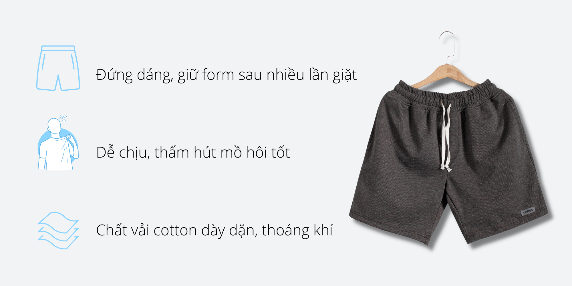 Quần short thun nam LADOS - 4070 Quần short thun nam LADOS - 4070