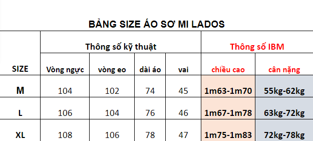 cách chọn size sơ mi vừa người