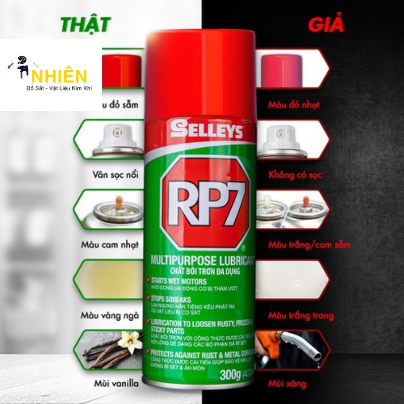 RP7 bình xịt tẩy rỉ sét, bôi trơn kim loại 150g 300g