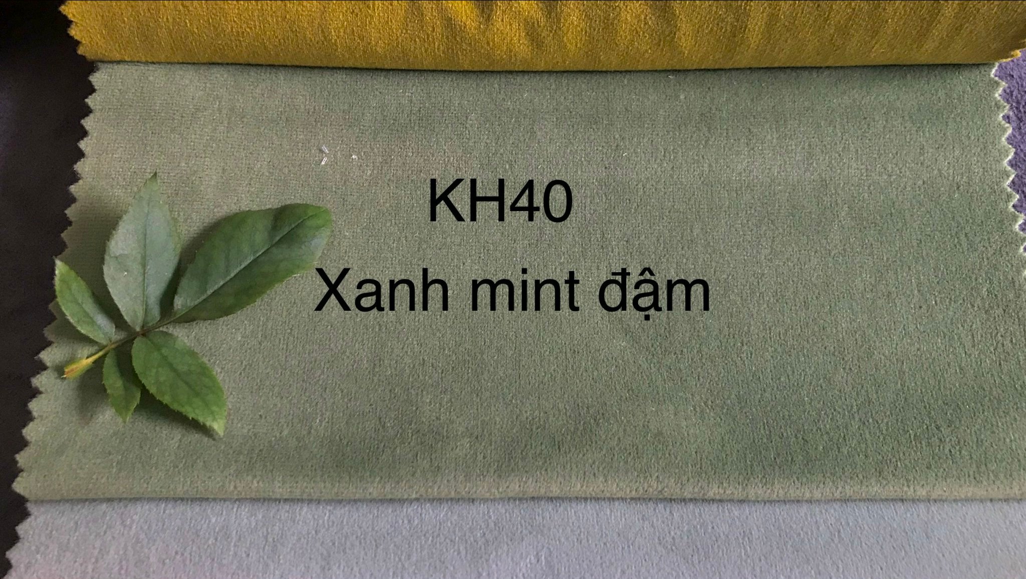 KITA-SAMI-KH-40:-VẢI NHUNG CAO CẤP - MÀU XANH CỐM