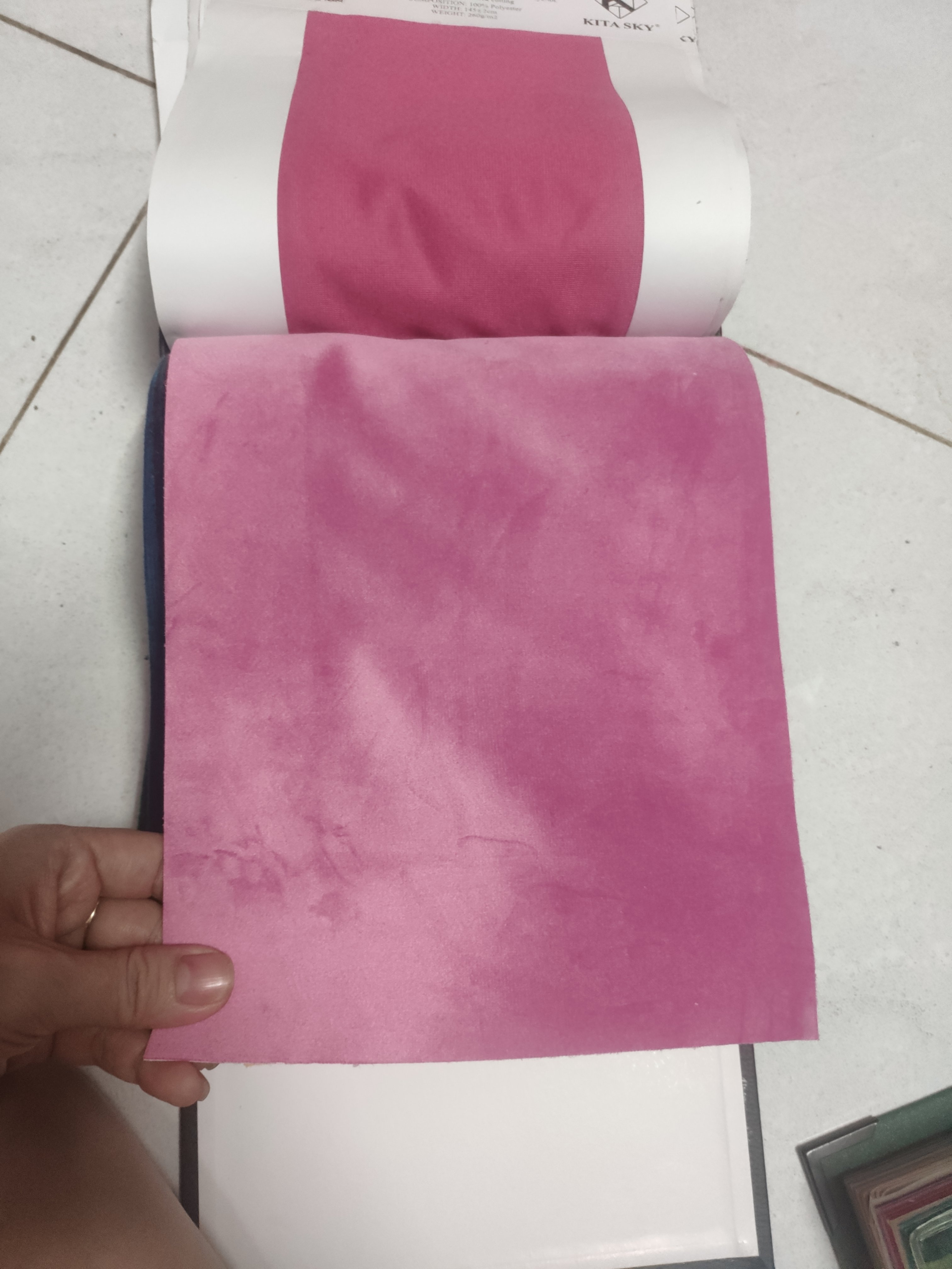 KITA-KNM-M-02: VẢI NHUNG M-HỒNG TÍM