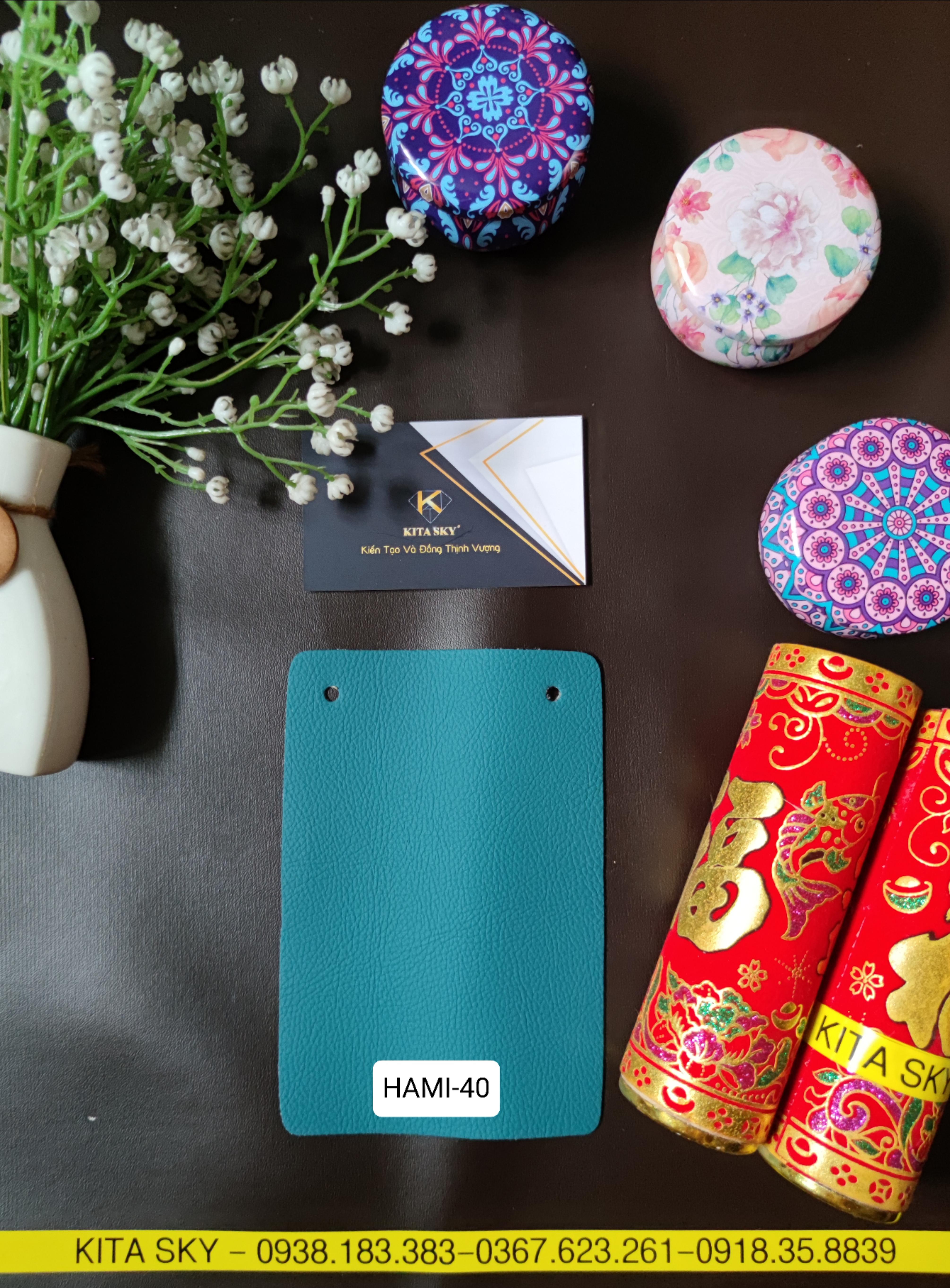 KITA-HAMI-40:-MÀU XANH NGỌC LỤC BẢO LIGHT-SEA-GREEN VÂN ĐẾ VẢI