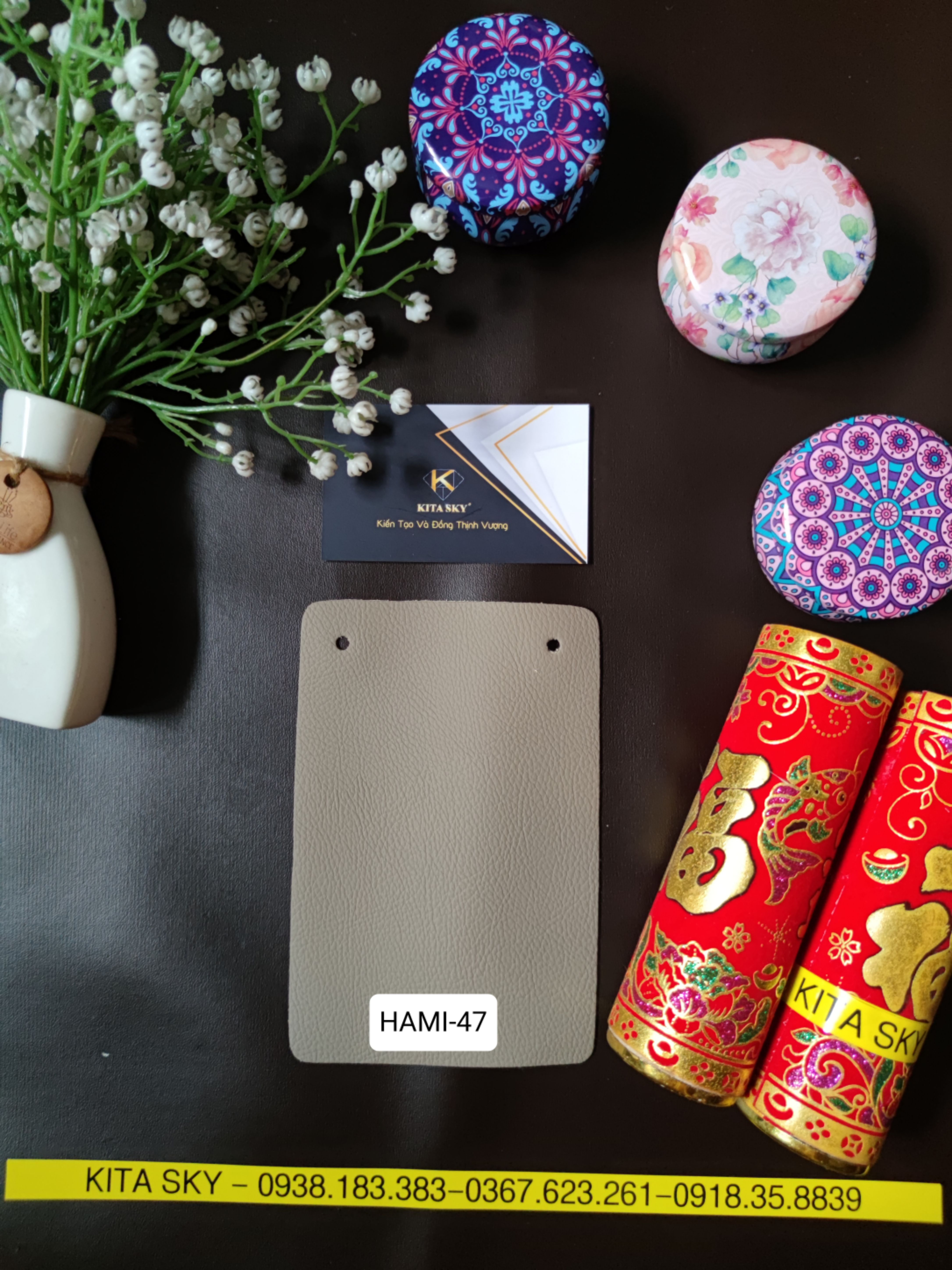 KITA-HAMI-47:-MÀU NÂU XÁM DIM-GRAY VÂN ĐẾ VẢI