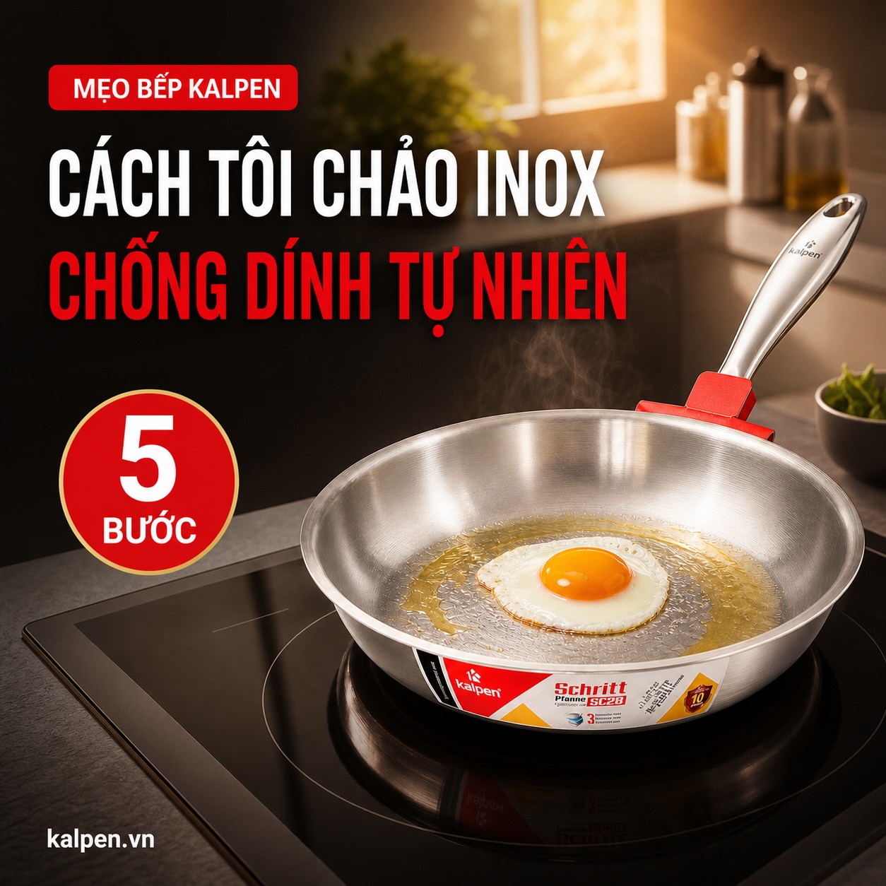 Cách tôi chảo inox chống dính tự nhiên: 5 bước chuẩn đầu bếp