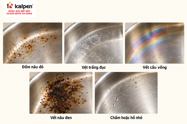 Cách phân biệt gỉ sét với vết ố trên chảo inox