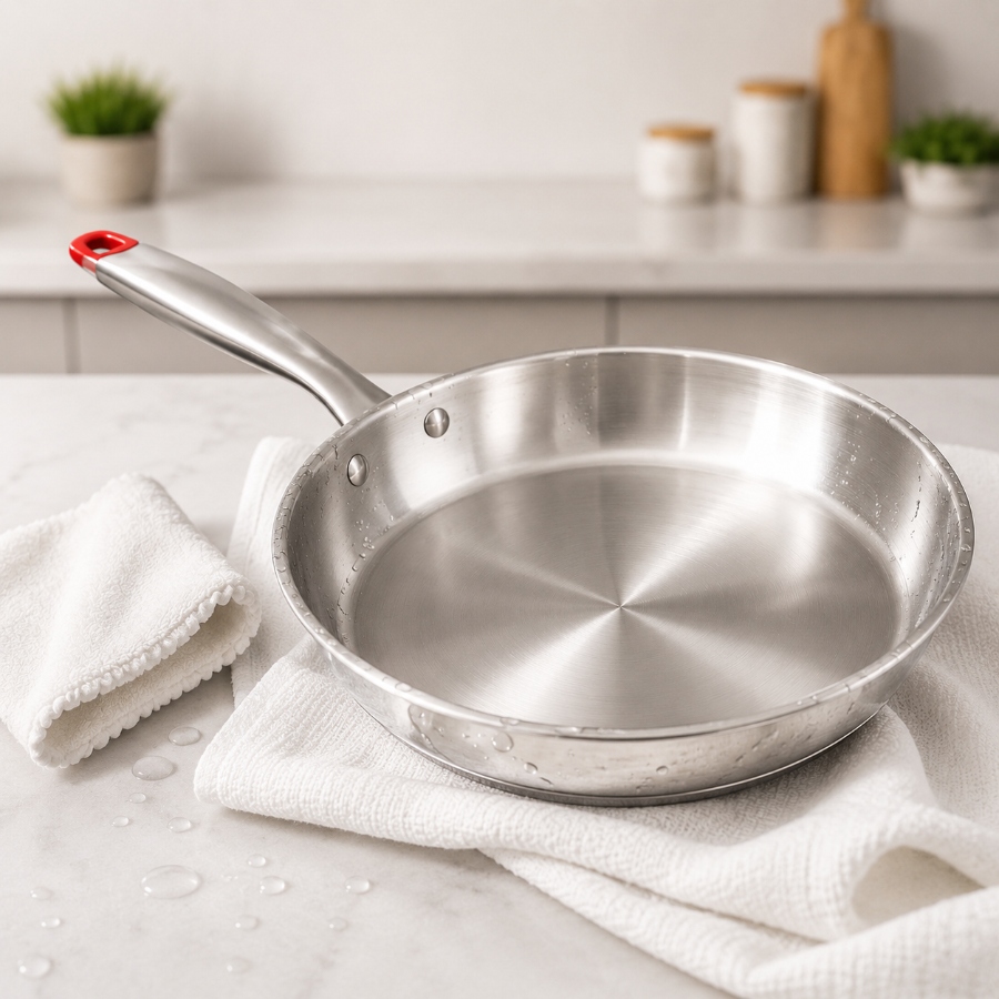 Cách giữ chảo inox 304 luôn sáng bóng sau khi vệ sinh