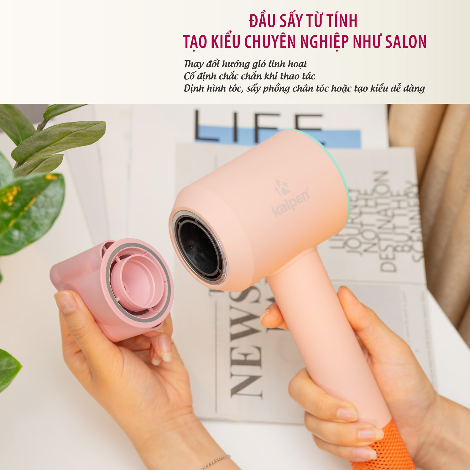 Máy sấy tạo kiểu tóc ion độ ồn thấp Kalpen DC-BRL/05 5 may say tao kieu toc ion do on thap kalpen hd5 hd6 6