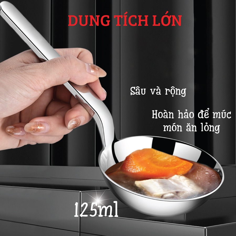 Muôi Canh Cán Dài Inox 304 Nguyên Khối Kalpen-KALPEN VIỆT NAM