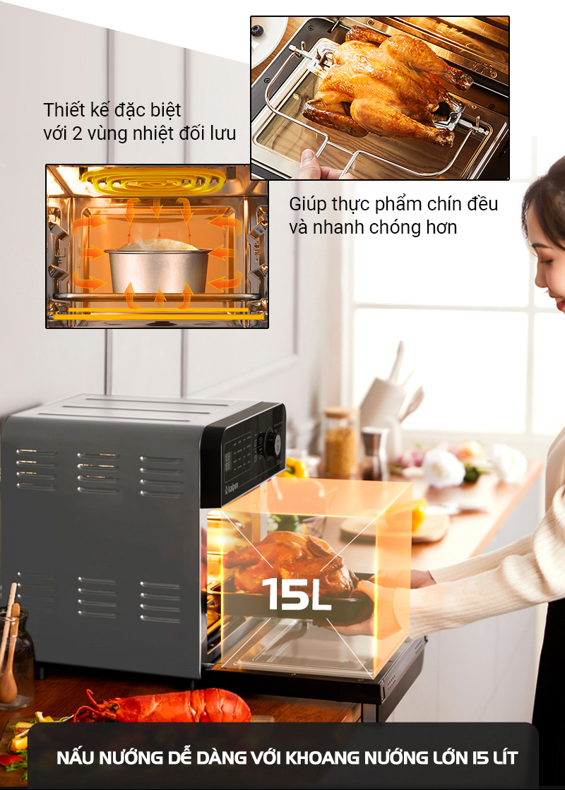 Nồi Chiên Không Dầu Cao Cấp Kalpen K15 - hinh 08