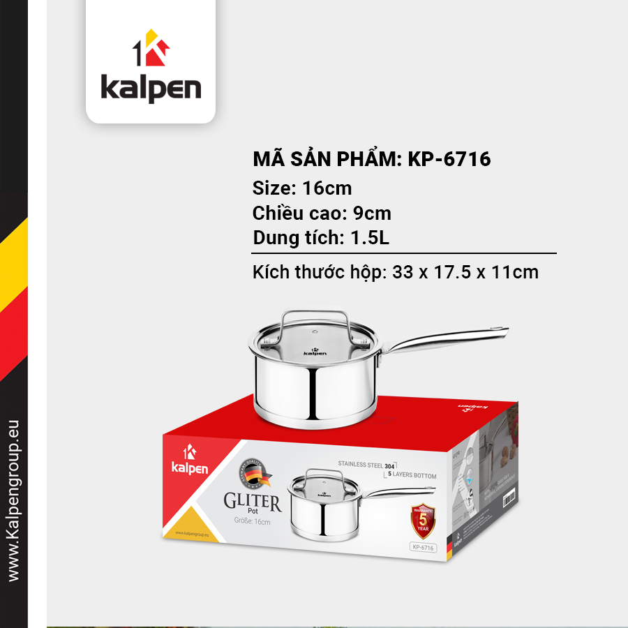  Quánh Inox 304 Cao Cấp Kalpen Gliter