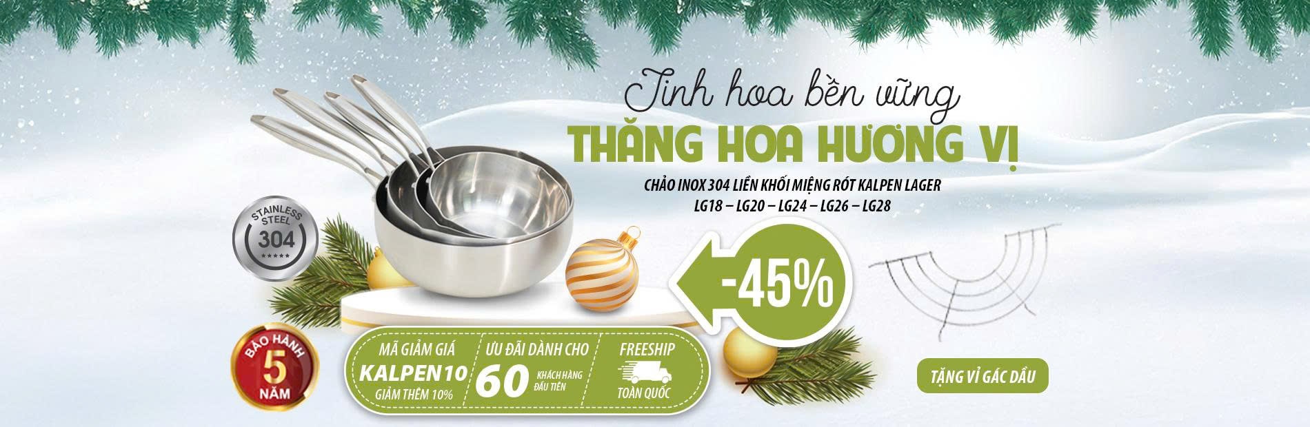 Chảo Inox 3 lớp đúc liền khối Kalpen Luxus