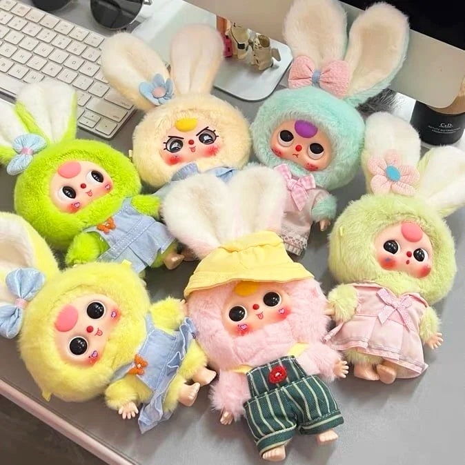 ぬいぐるみ Baby three Macaron Bunny V2 Blindbox Baby Three V2 Rabbit Macaron Cute Bunny Plush Series Blind