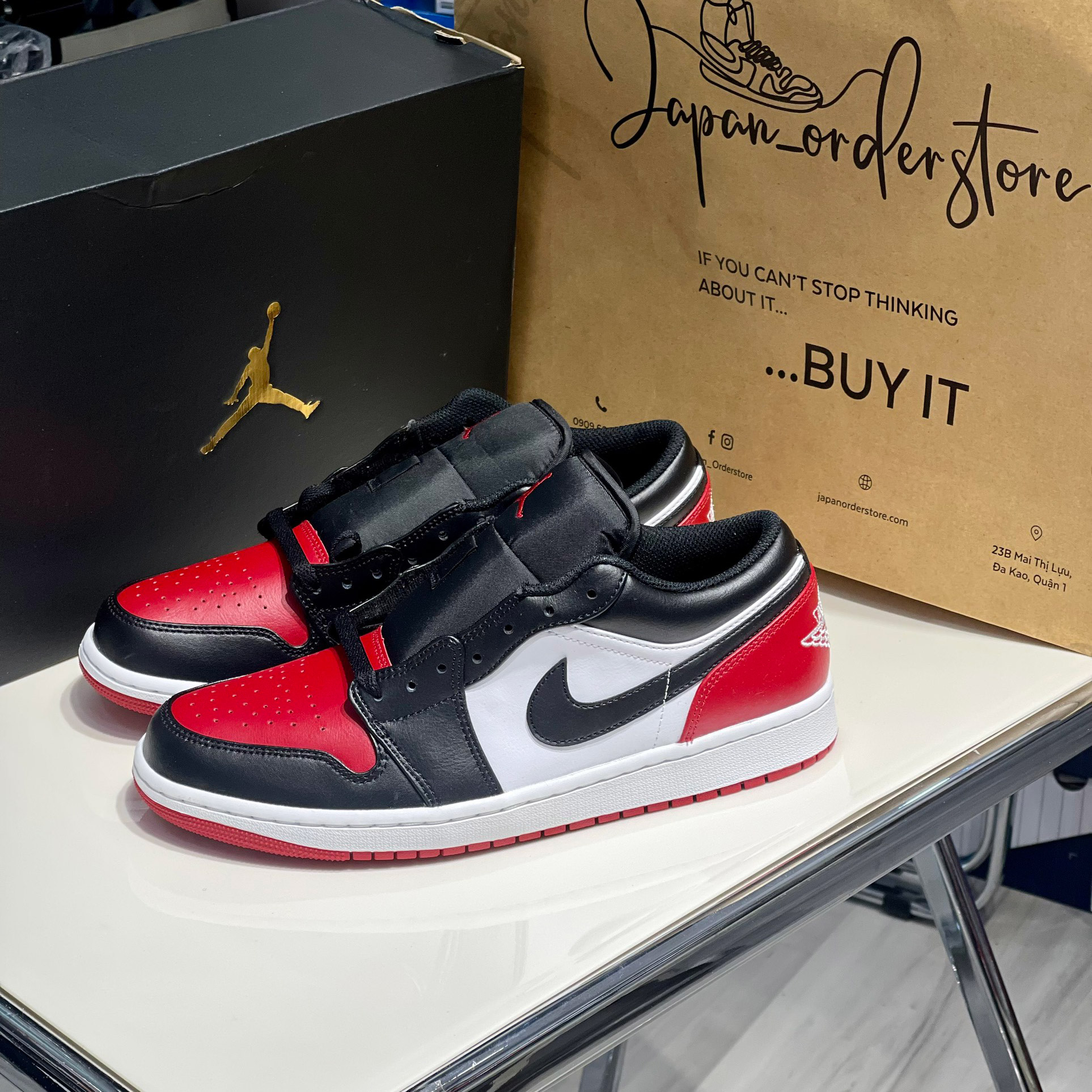 Giày Nike Air Jordan Low Bred Toe 553558-161
